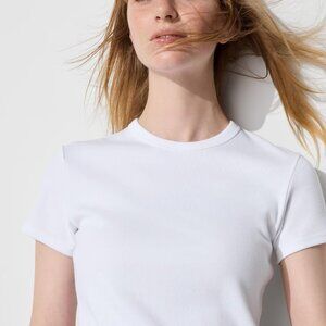 Soft Ribbed T-Shirt short sleeve crew neck XS